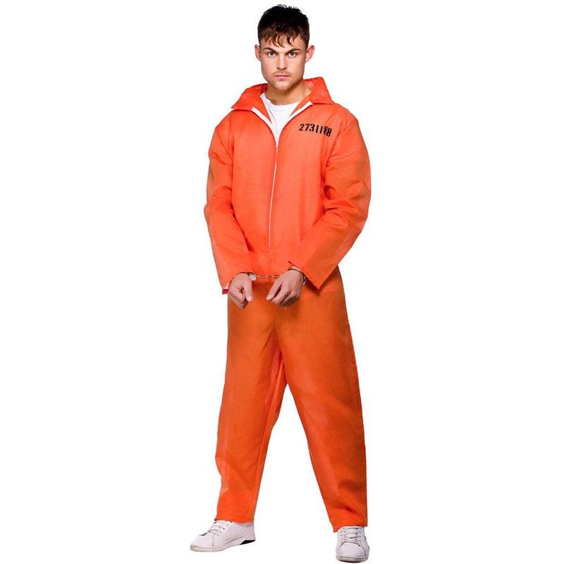 Mens Orange Convict Boiler Suit Costume Chain Gang Prisoner Jumpsuit F -  The Online Toy Store
