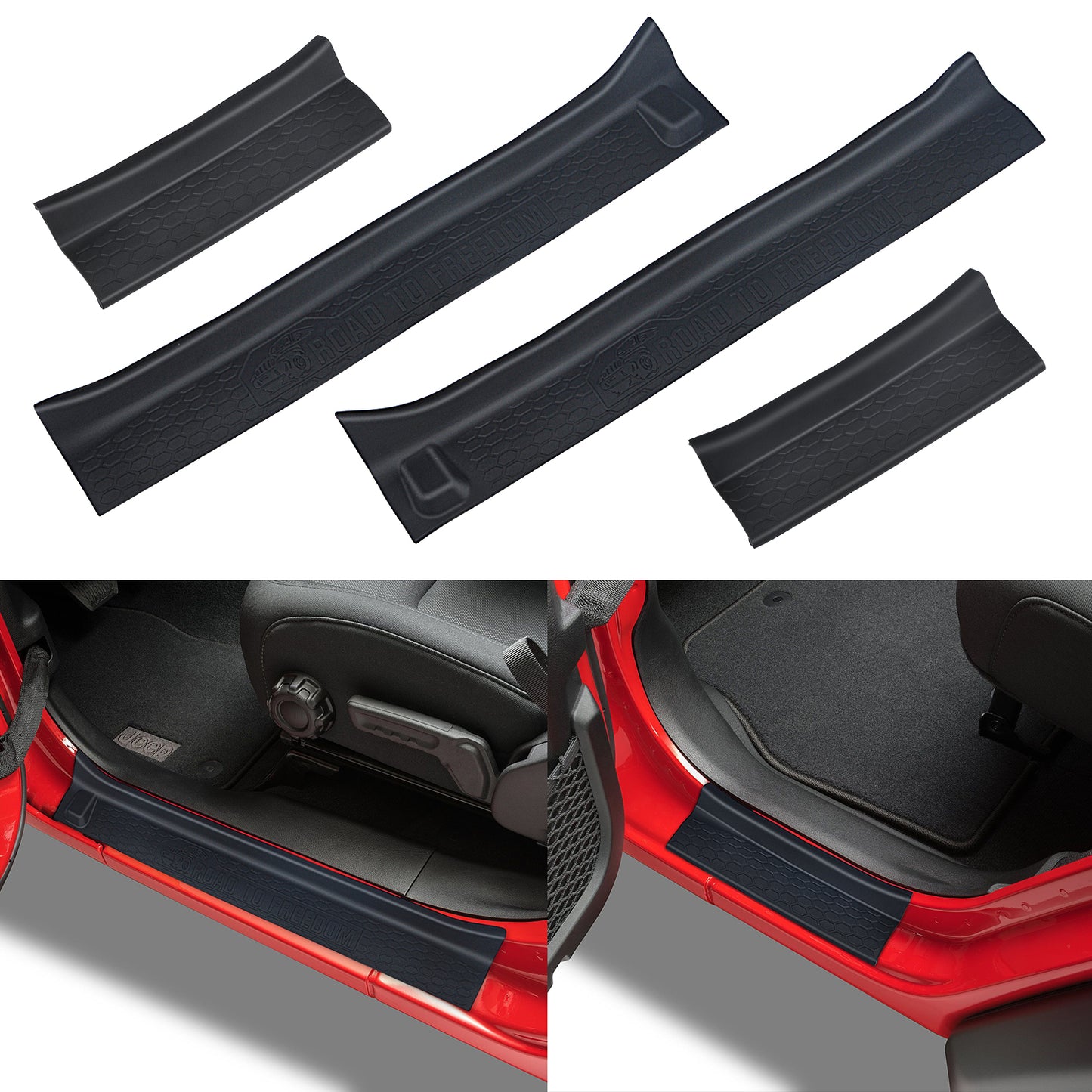 4Door Sill Guards Kit Compatible 2018-2021 Jeep Wrangler JL/Jeep Gladiator JT Accessories Parts