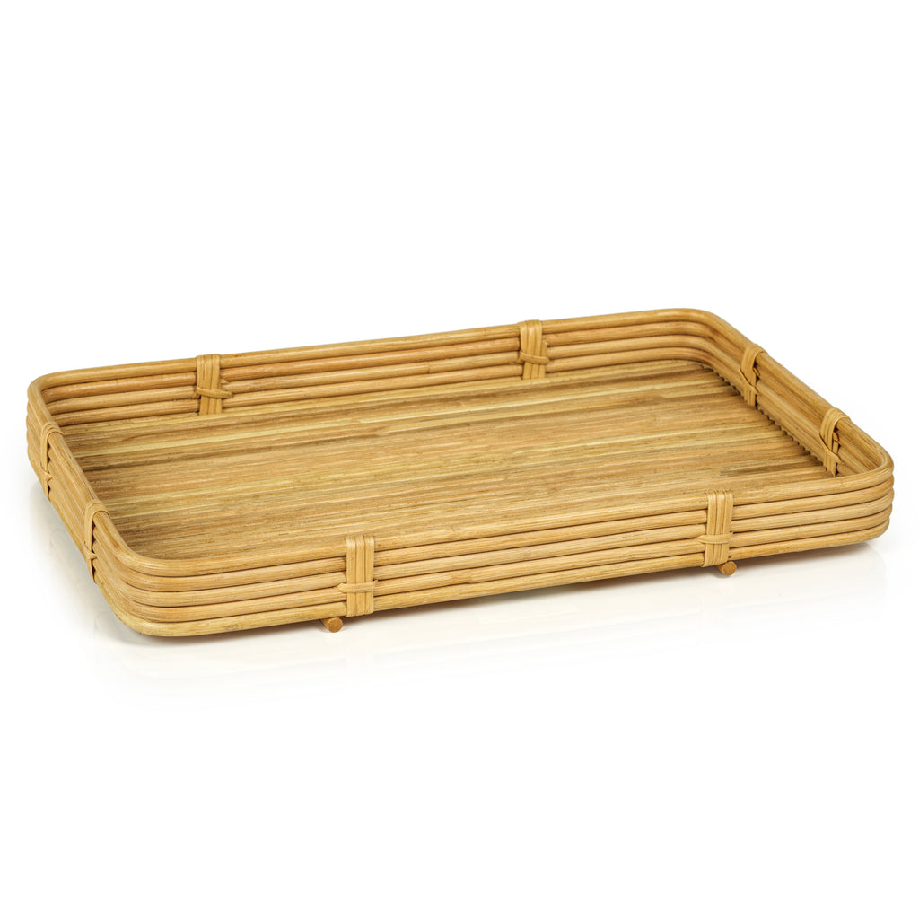 Avalon Rattan Serving Tray - Natural Rectangular
