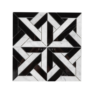 Faith of Babylon Marble Mosaic Black and White Irregular Shape Polished Wholesale