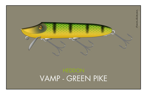 Heddon Vamp 'Frog Scale', Fishing Lure Art