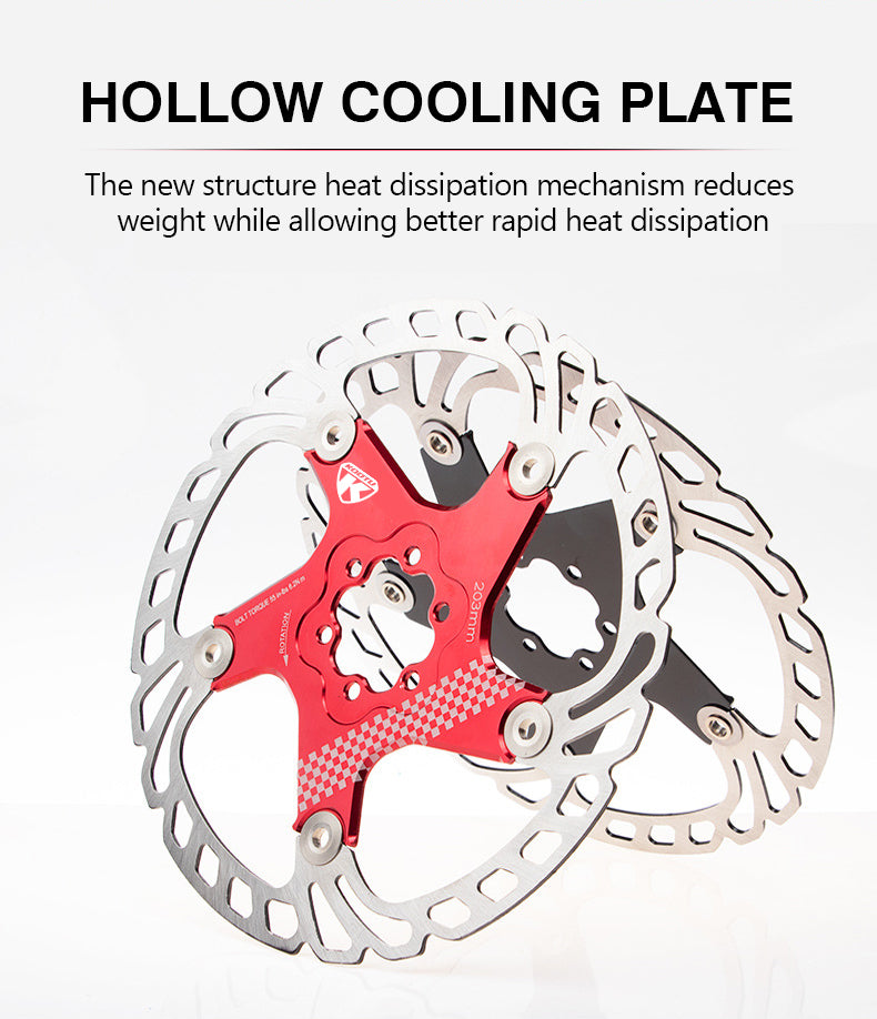 Bicycle disc brake rotor hollow design brake pads