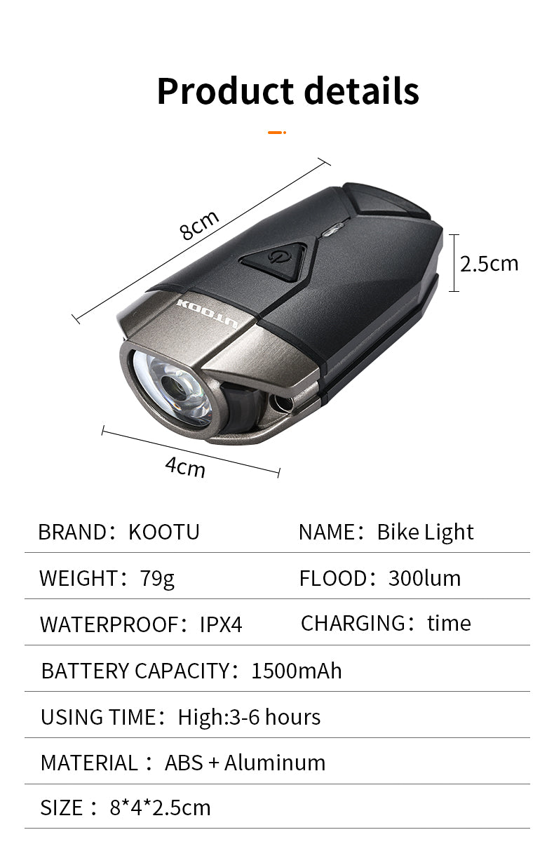 KOOTU bicycle helmet light size