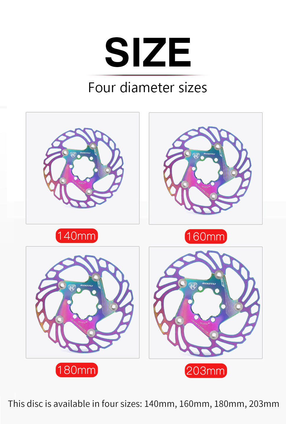 160mm 180mm 203mm size bike disc brake rotors