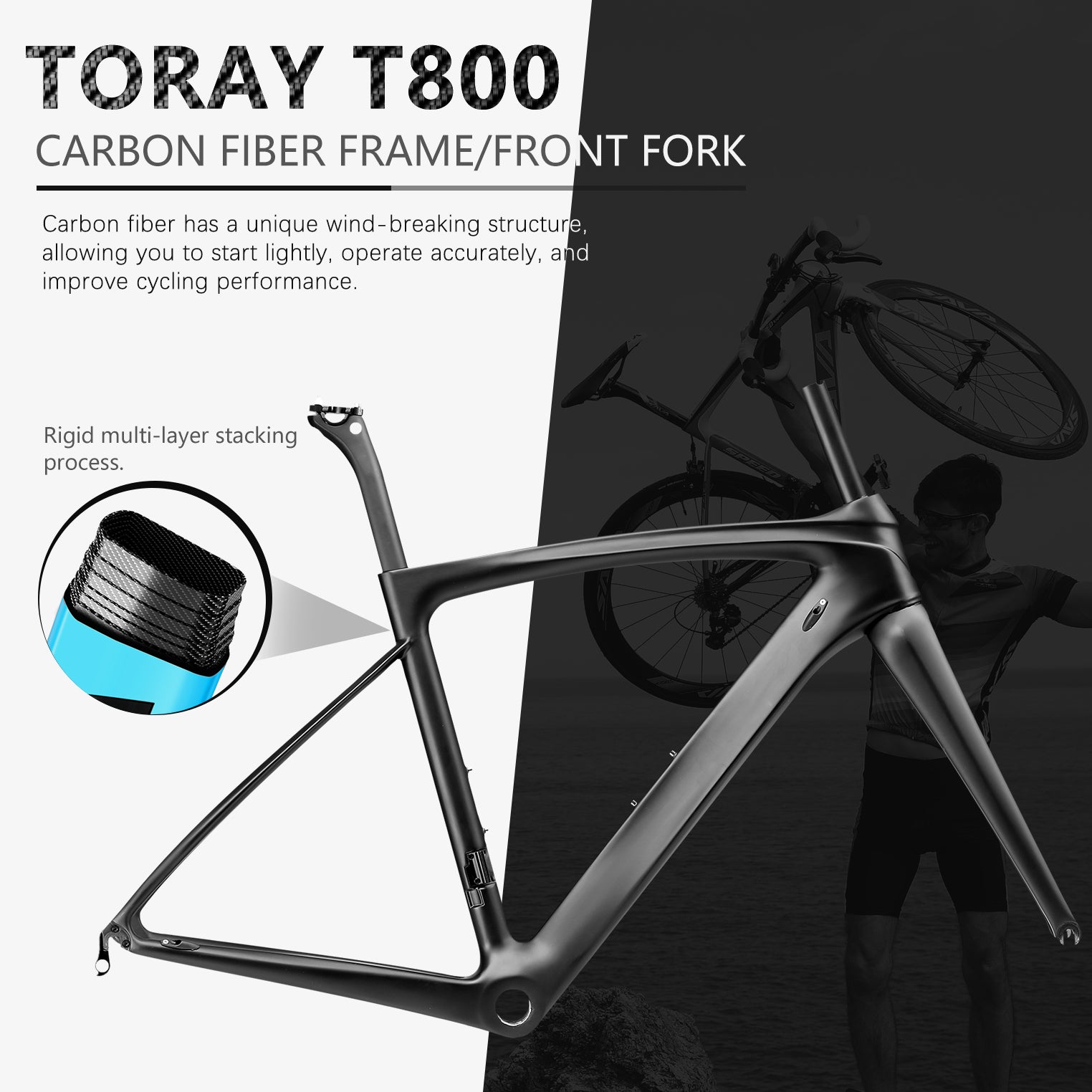 SAVA warwind5.0 carbon road bike with T800 carbon fiber frame