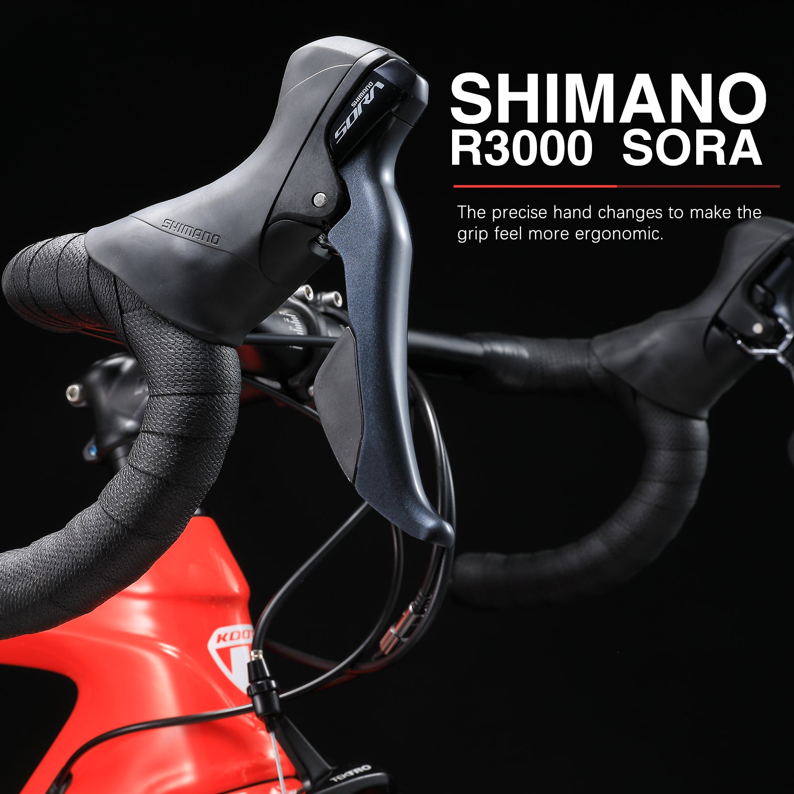 KOOTU R03 Carbon Rennrad mit Shimano Sora R3000 Schalthebel