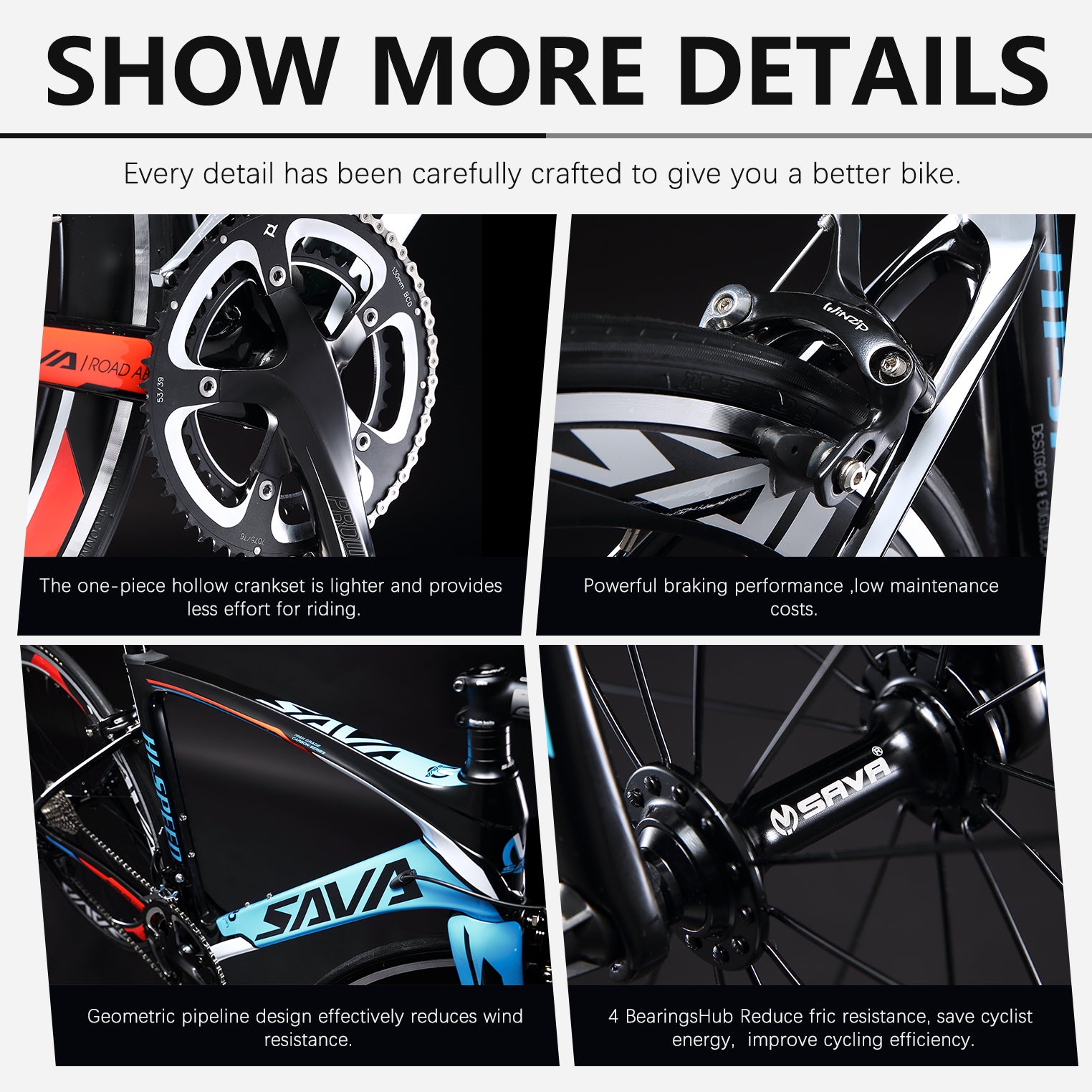 700C SAVA Warwind5.0 Carbon Road Bike With T800 Carbon Fiber Frame