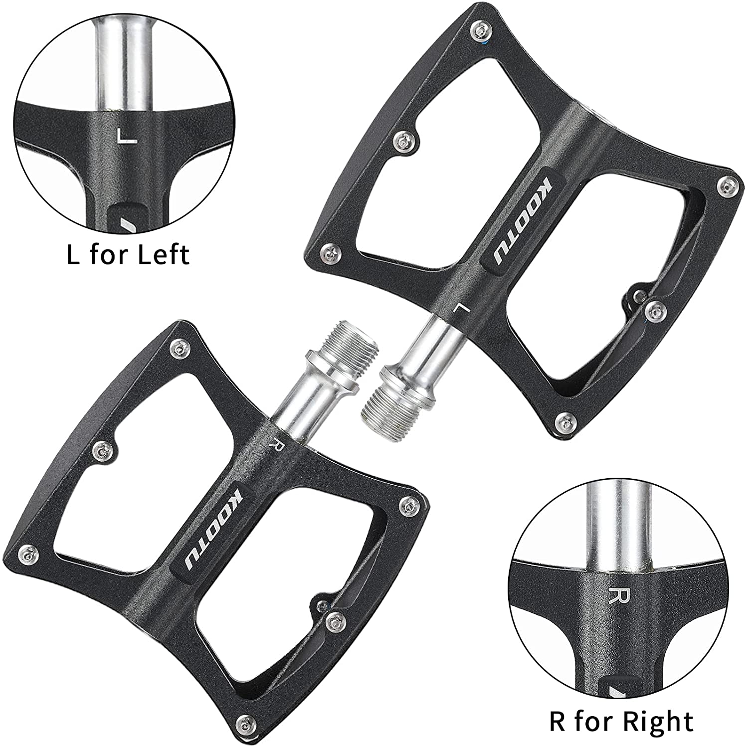 KOOTU Mountain Bike Pedals Non-Slip MTB Pedals With Seal Bearing