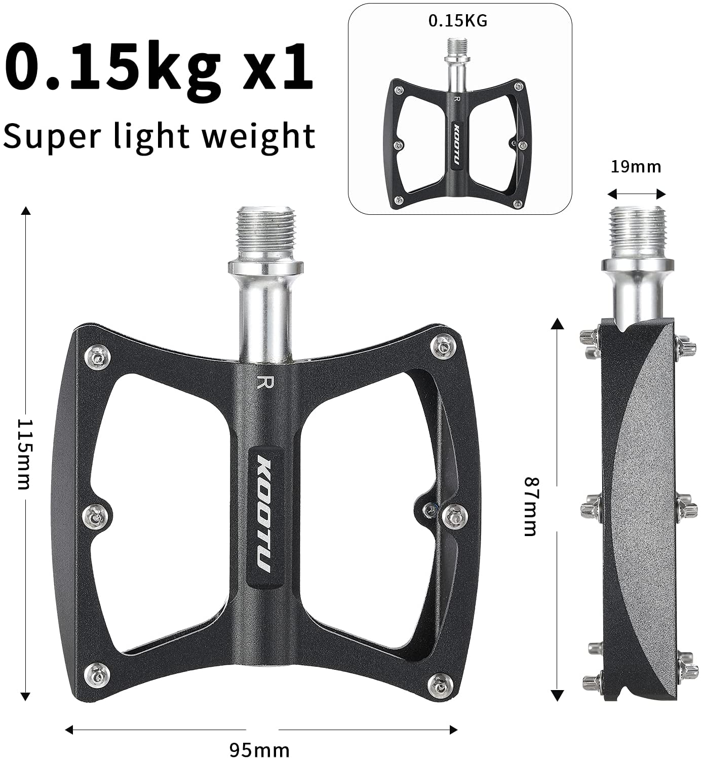 KOOTU Mountainbike-Pedale Größe