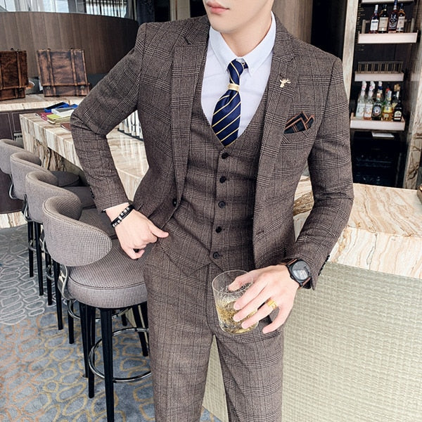 High-end Social Formal Suit 3 Pcs Set – The Exclusive Man