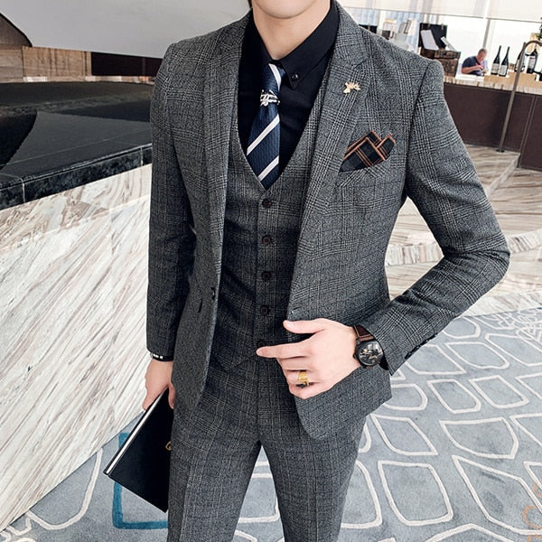 High-end Social Formal Suit 3 Pcs Set – The Exclusive Man