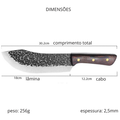 Faca Artesanal 7 Polegadas Pegasus  dimensões