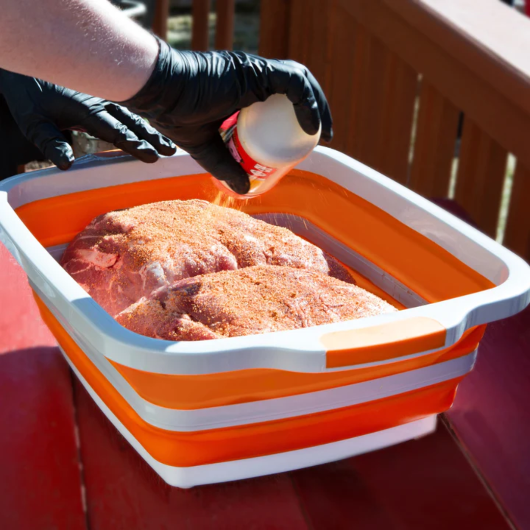 Tenha a funcionalidade de uma tábua de corte e a praticidade de uma bacia de carne em um único produto!