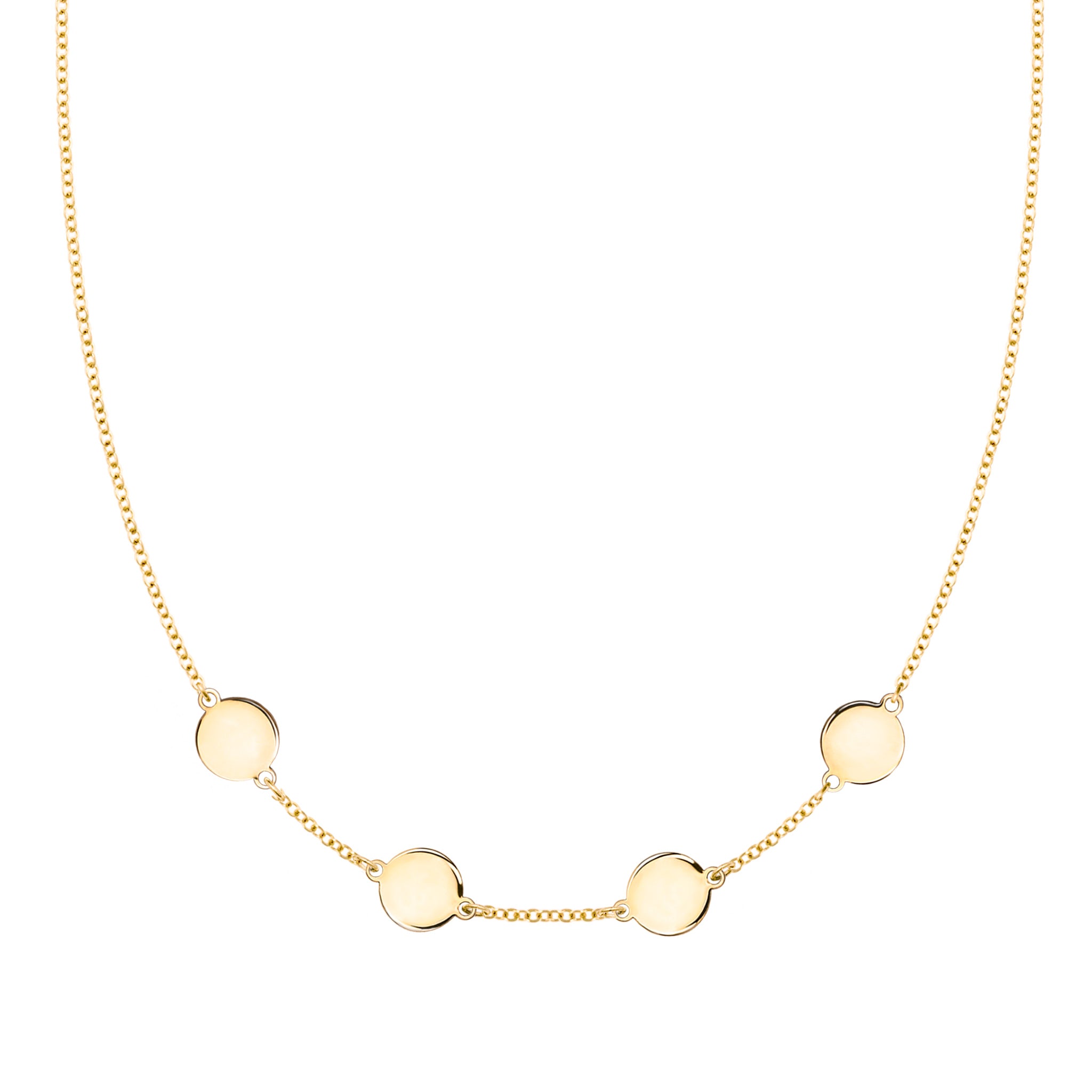 Personalized 4 Letter Necklace in 14k Gold (Single Spacing)