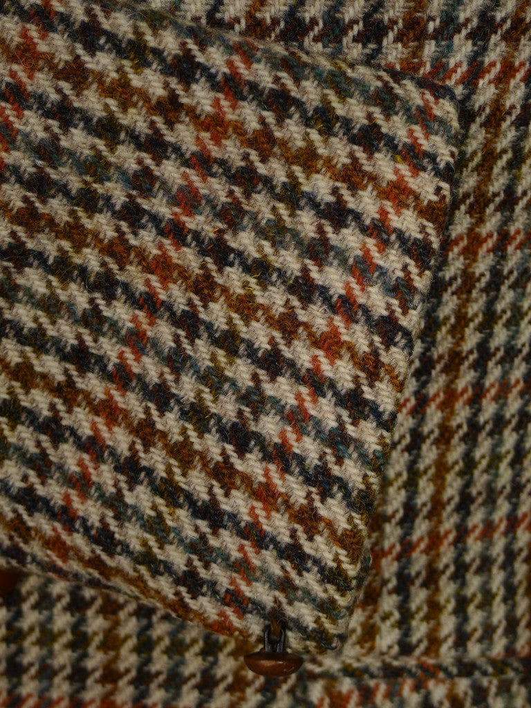 Vintage Brown Green Houndstooth Harris Tweed Jacket 37l Savvyrow Staging