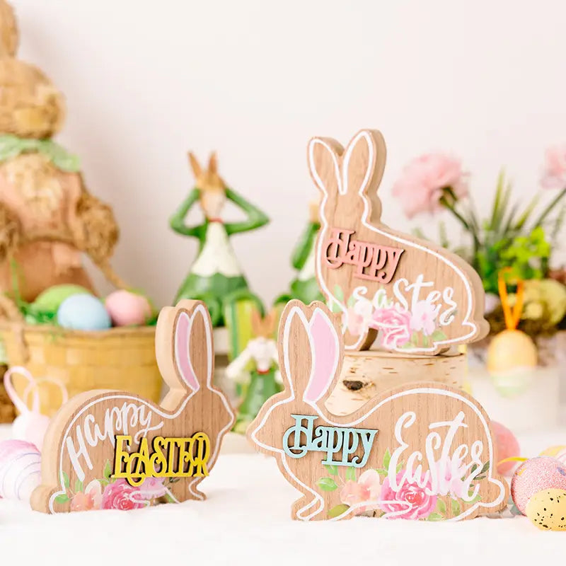 Wooden Easter Bunny Ornaments