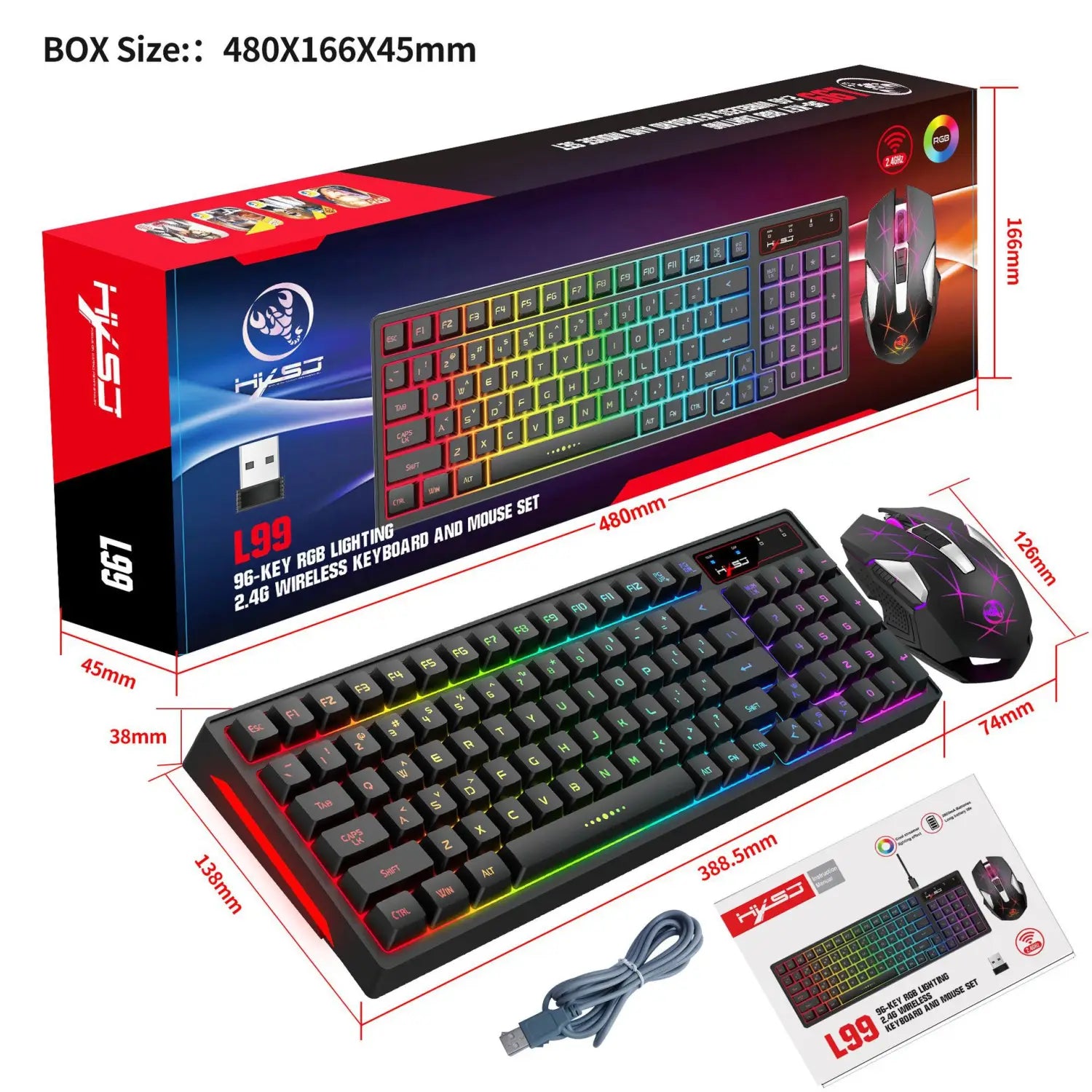 Wireless Keyboard and Mouse Set