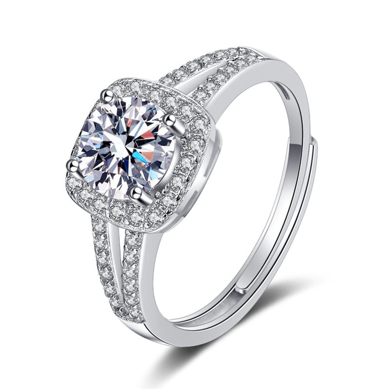 1 Carat Moissanite Sterling Silver Ring for Women