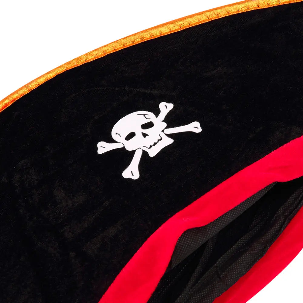Halloween Pirate Hat Skull Print Adult Kids Captain Cosplay Costume Cap Birthday