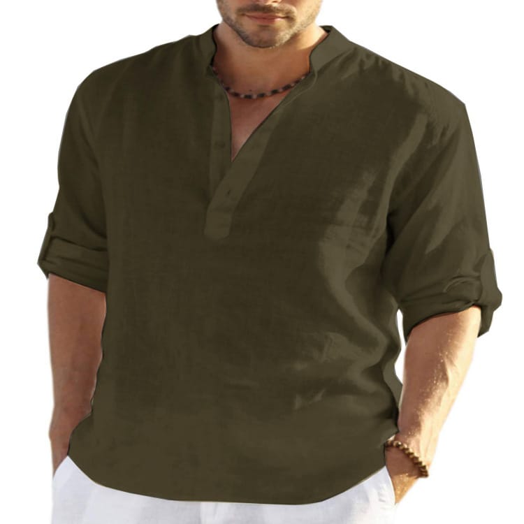 Men?€?s Casual Cotton Linen Shirt