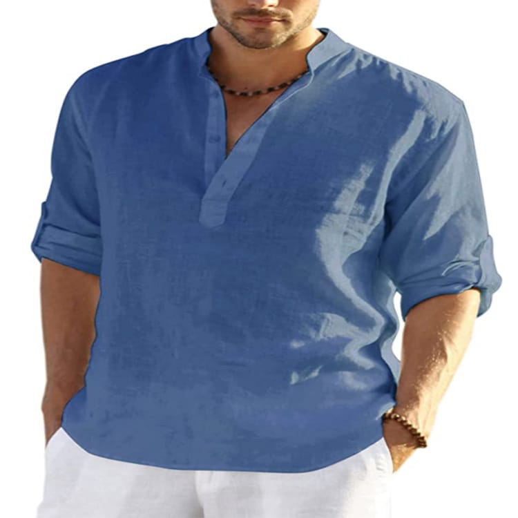 Men?€?s Casual Cotton Linen Shirt