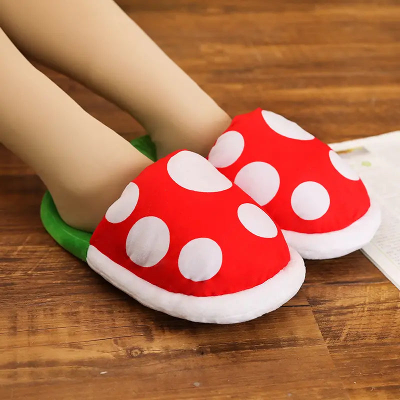 Super Mario Bros Piranha Flower Plush Slipper