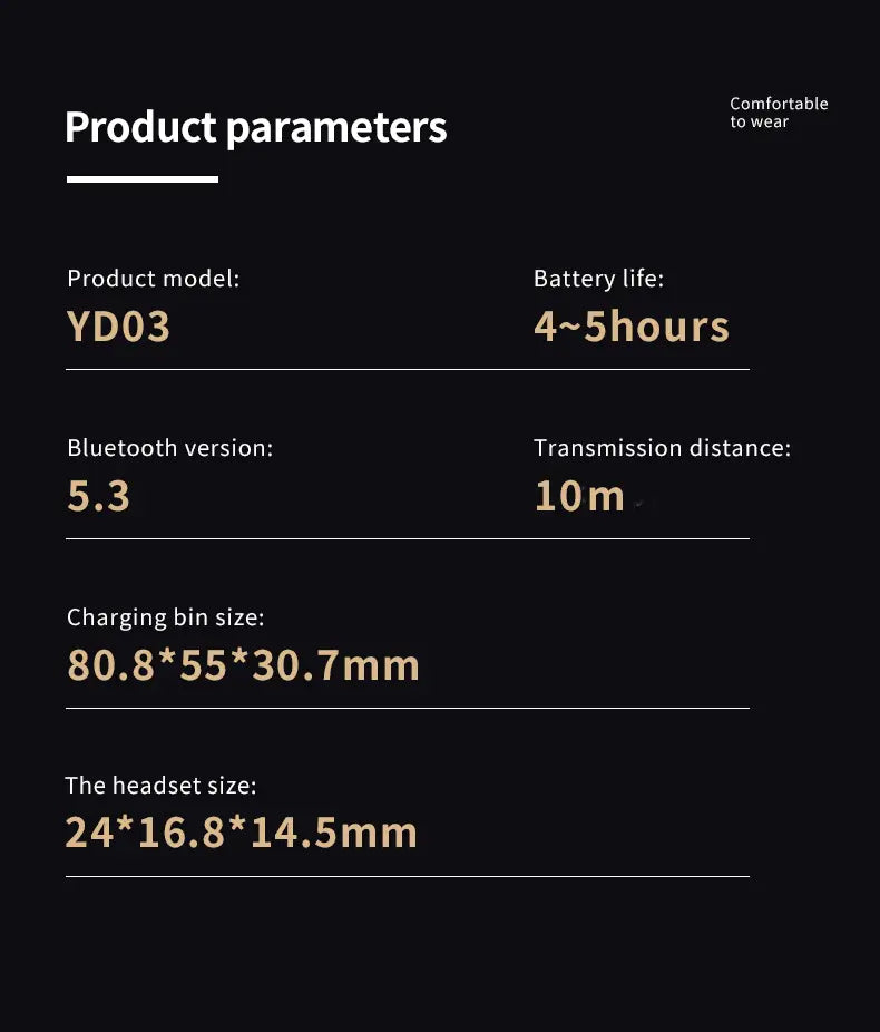 YD03 Wireless Bluetooth Headset with Smart Display
