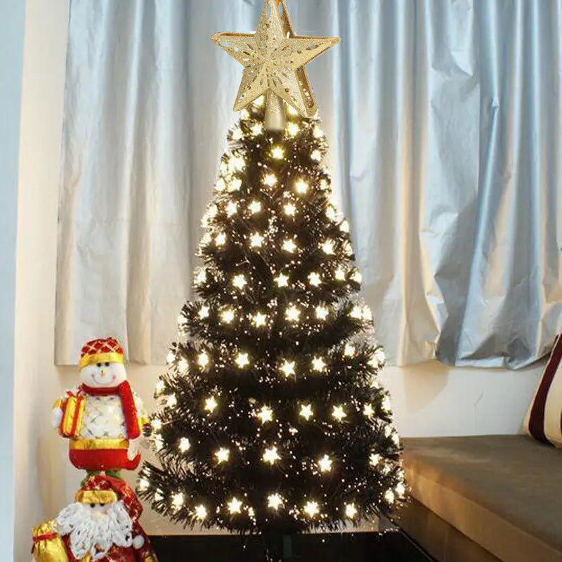 Lighted 3D Glitter Star Tree Topper