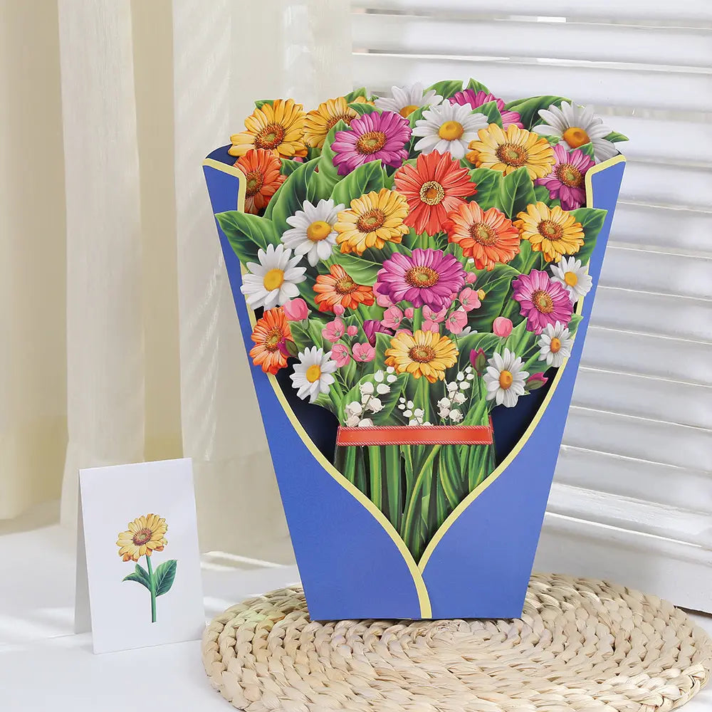 Flowers Holiday Gift Large Bouquet Greeting Card Decoration