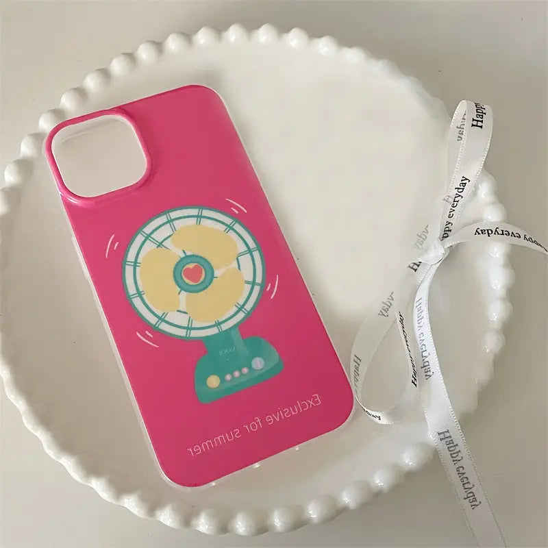 Phone Case with Electric Fan to Prevent Falling in Summer
