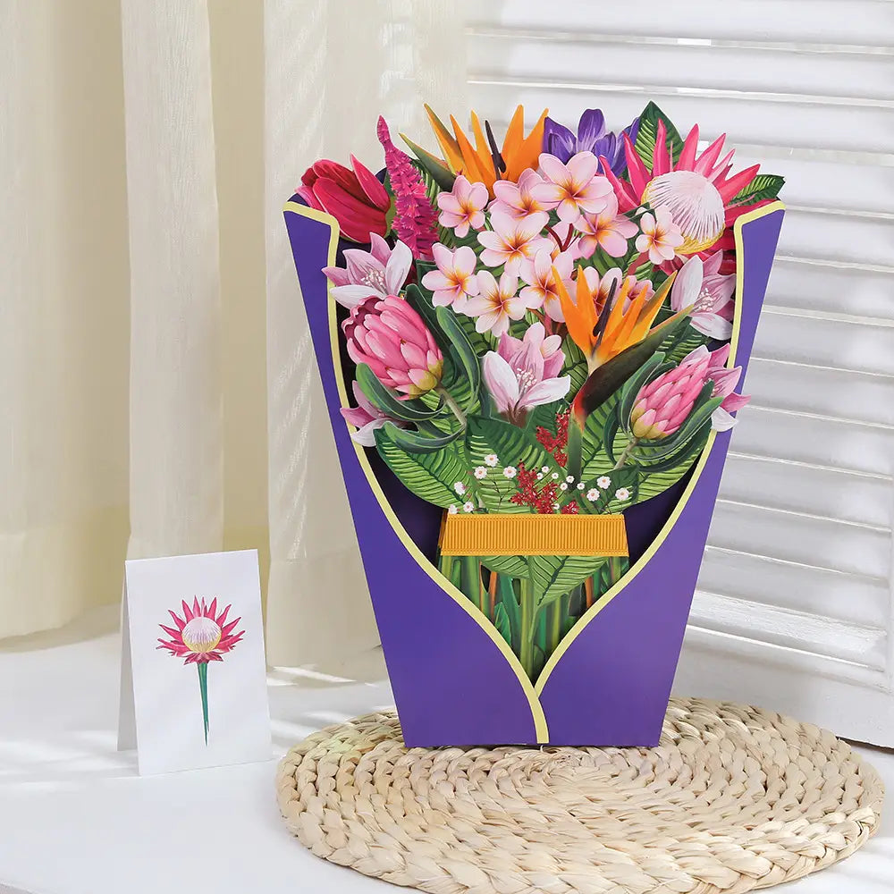 Flowers Holiday Gift Large Bouquet Greeting Card Decoration