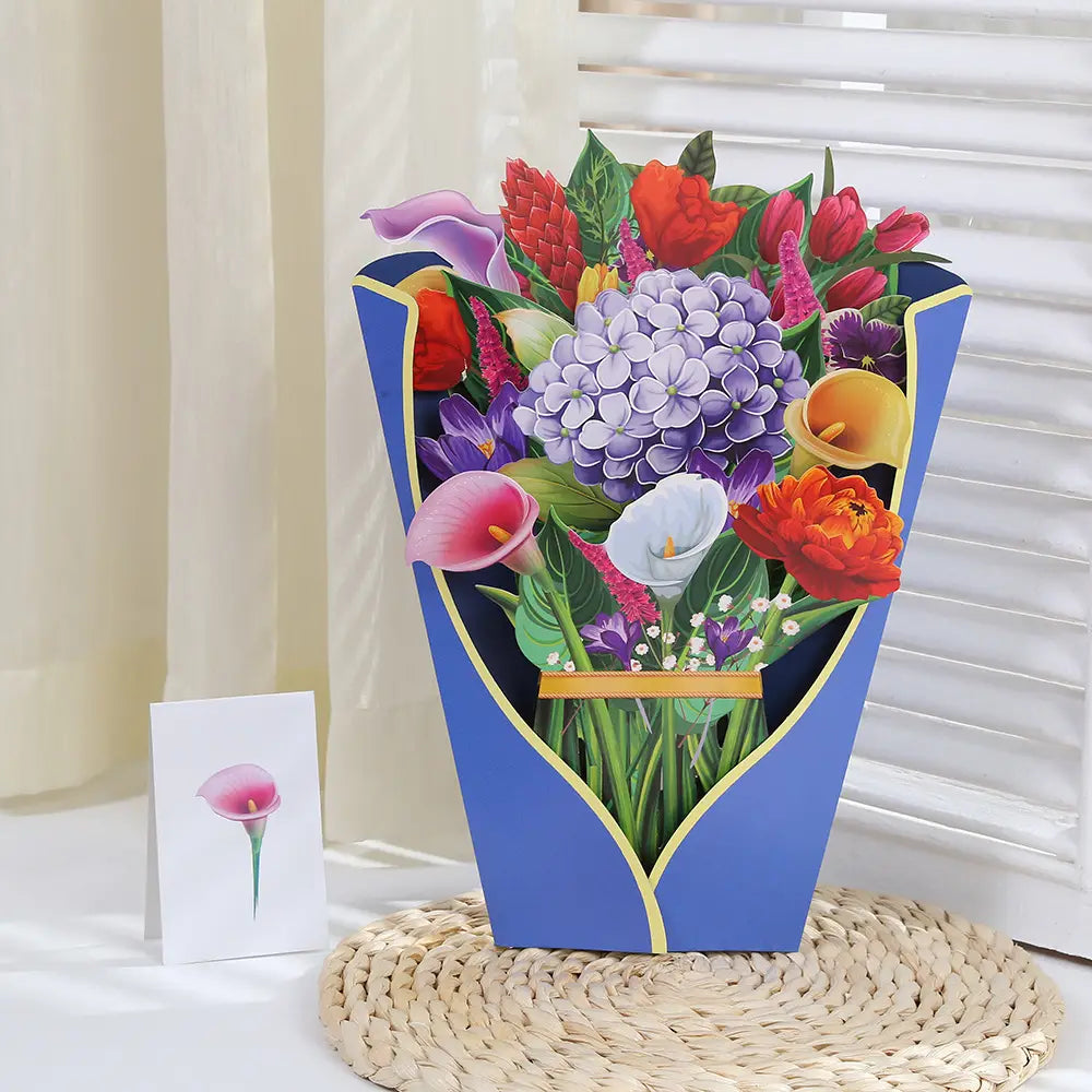 Flowers Holiday Gift Large Bouquet Greeting Card Decoration