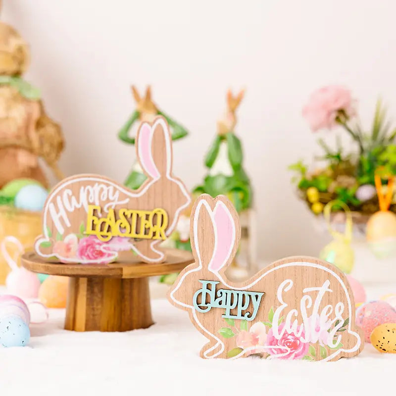 Wooden Easter Bunny Ornaments