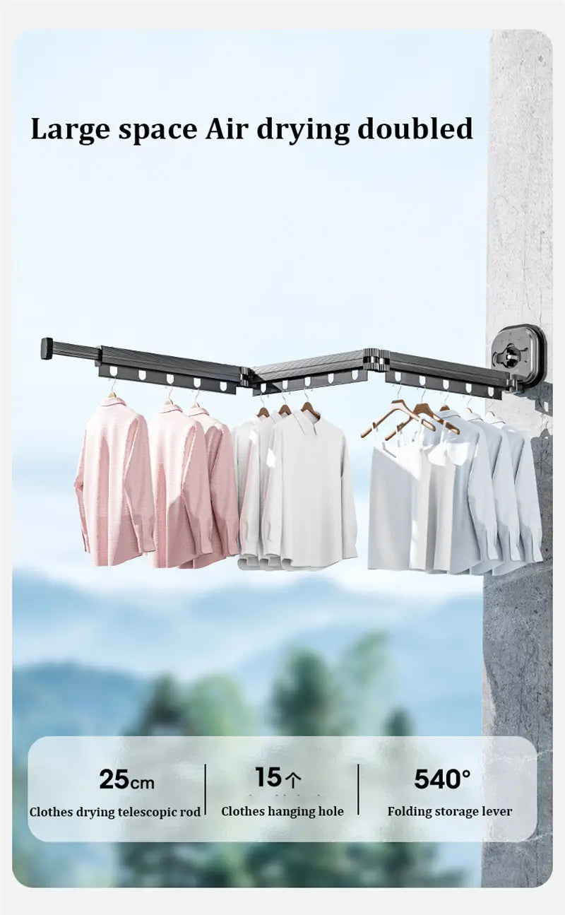 Retractable Folding Clothes Hanger with Suction Cups