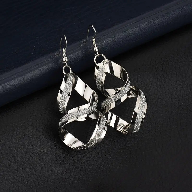 Nightclub Exaggerated Frosted Cross Earrings