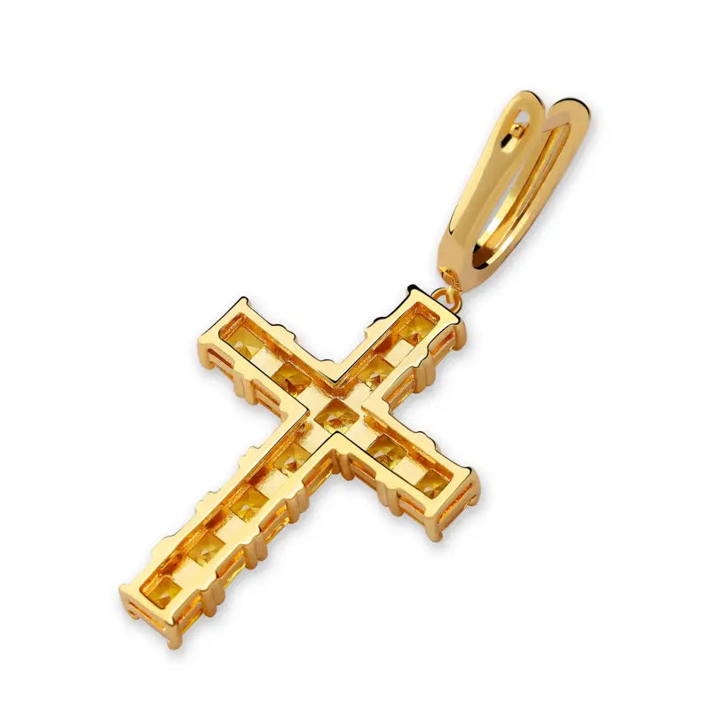 Square Zircon Cross Earrings