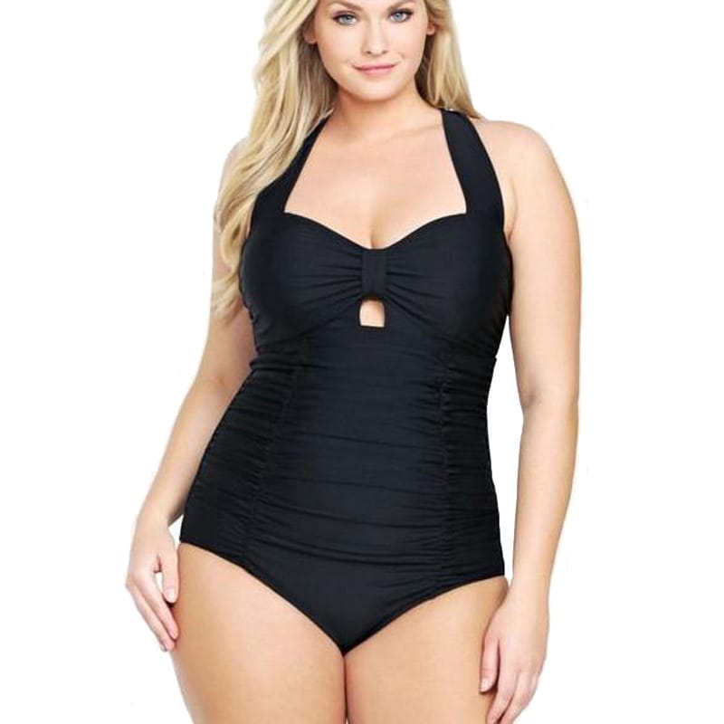 Women?€?s Pleating One-piece Swimsuit