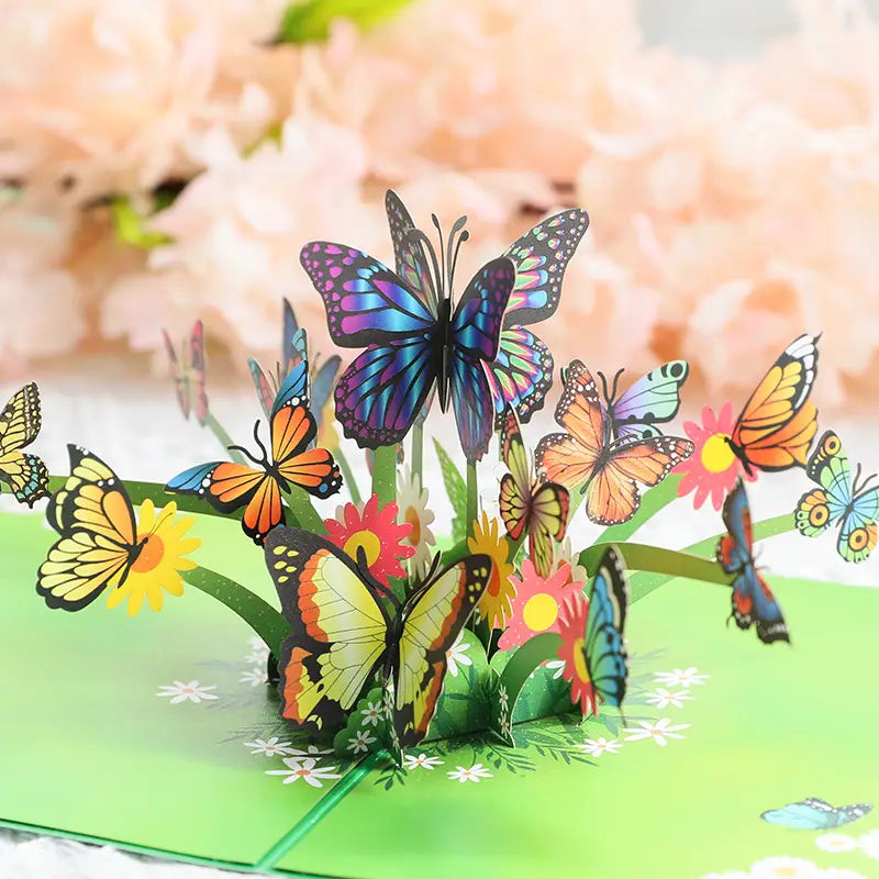 Mother?€?s Day Pop-up Card With Colorful Butterflies