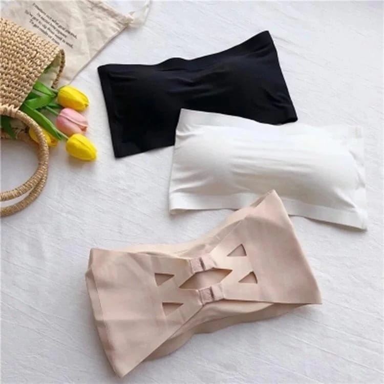 Ice Silk Strapless Bra and Chest Wrap for Women