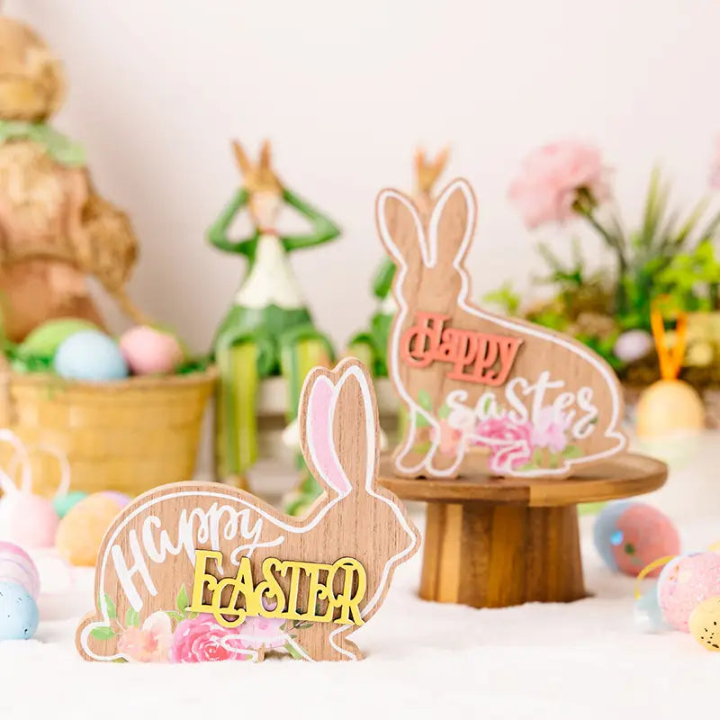 Wooden Easter Bunny Ornaments