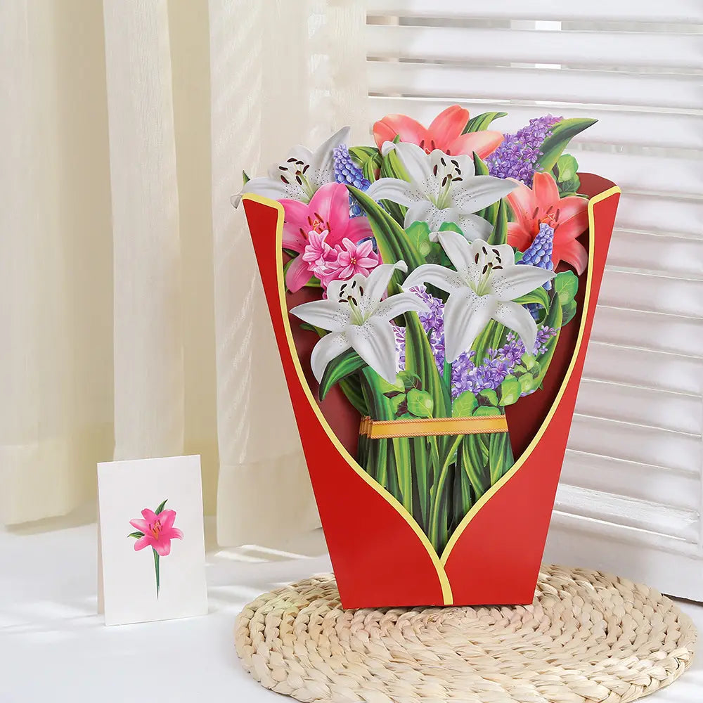 Flowers Holiday Gift Large Bouquet Greeting Card Decoration