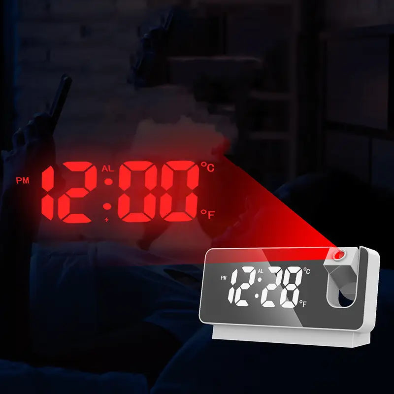 LED Mirror Display 3D Projection Alarm Clock for Home and Office