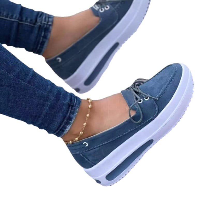 Women?€?s Lace-up Flats Shoes Wedges Heel Casual