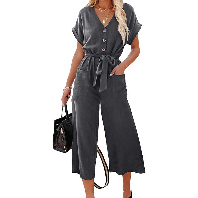 Cropped Pants Women?€?s Loose Casual V-neck