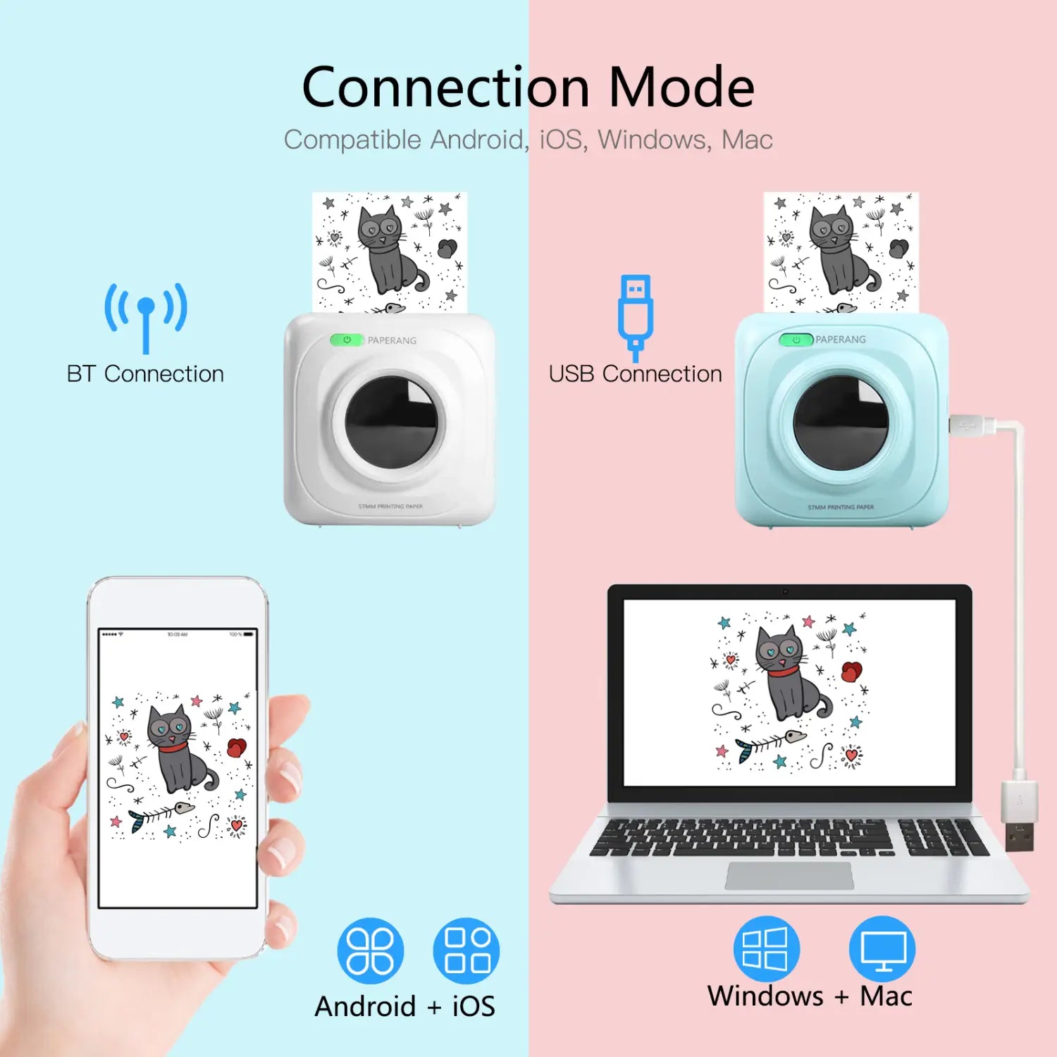 Portable Bluetooth Label Printer for Home and Office