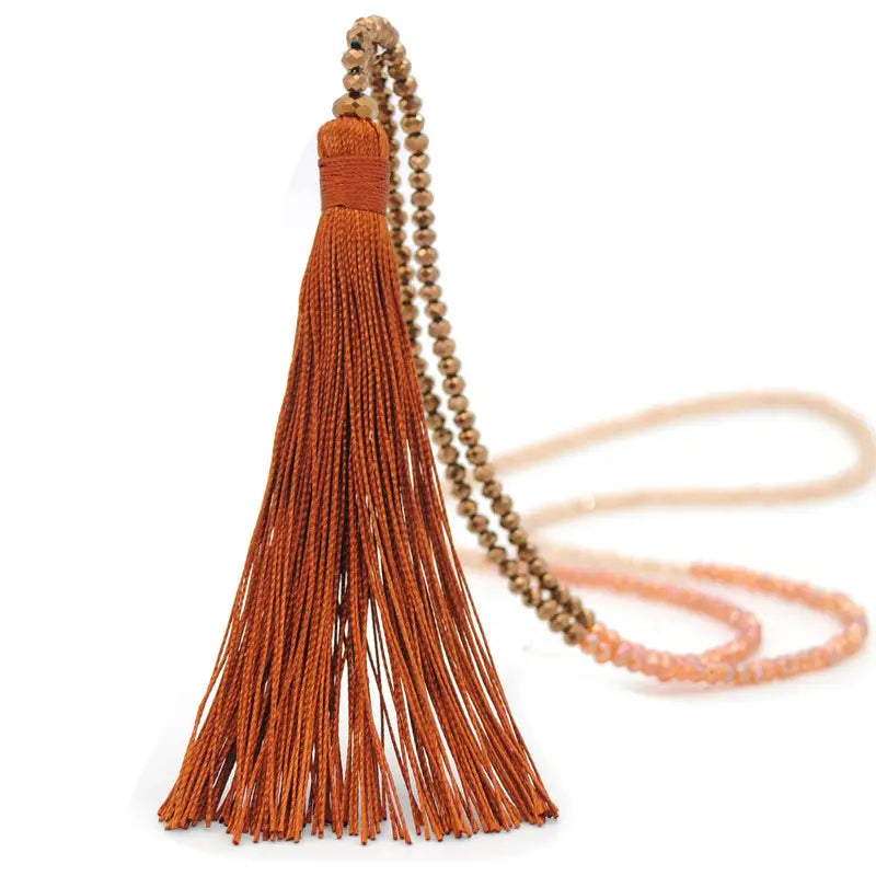 Colorful Velvet Silk Tassel Necklace