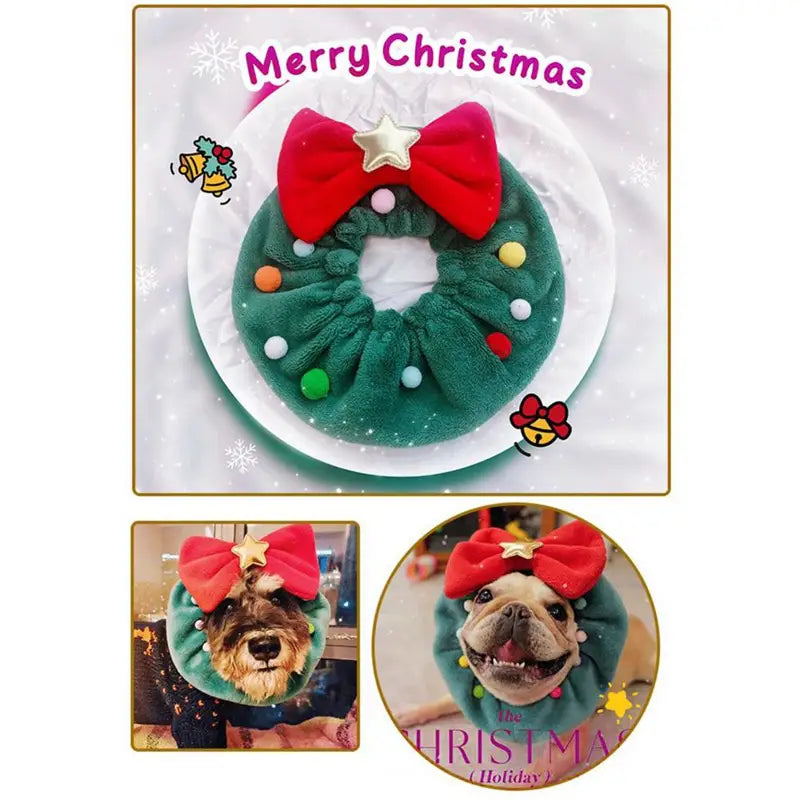 Friendly-to-Skin Christmas Pet Bow-knot Collar