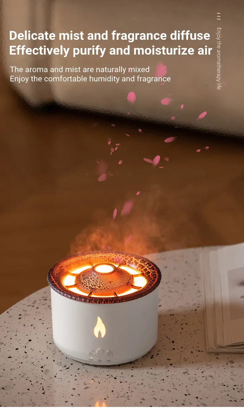 Creative Essential Oil Humidifier - Volcano Aromatherapy Machine with Flame