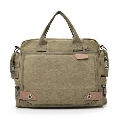 Multi-compartment Canvas Men?€?s Shoulder Bag