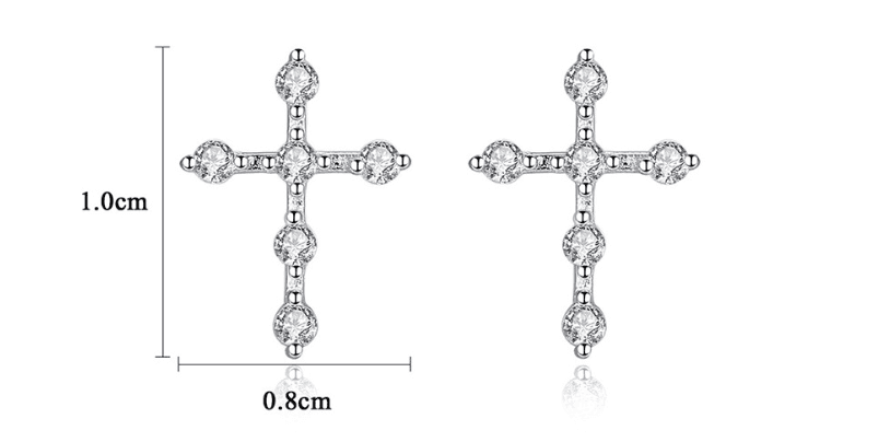 Small Zircon Cross Earrings